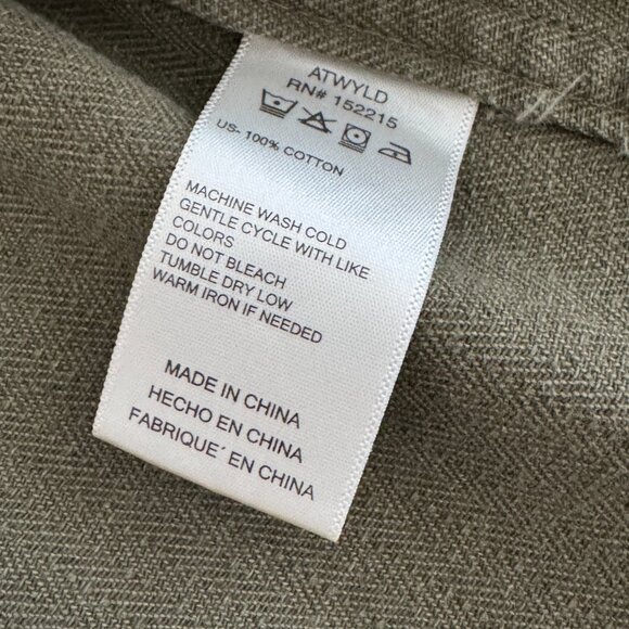 ATWYLD Embroidered Wyld Life Army Green Button Jacket Women's Medium Moto Baddie - Picture 8 of 14